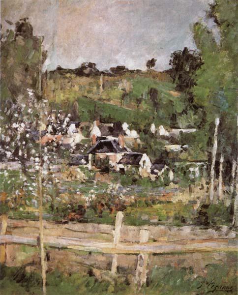 Paul Cezanne View of Auvers-sur-Oise-The Fence Norge oil painting art
